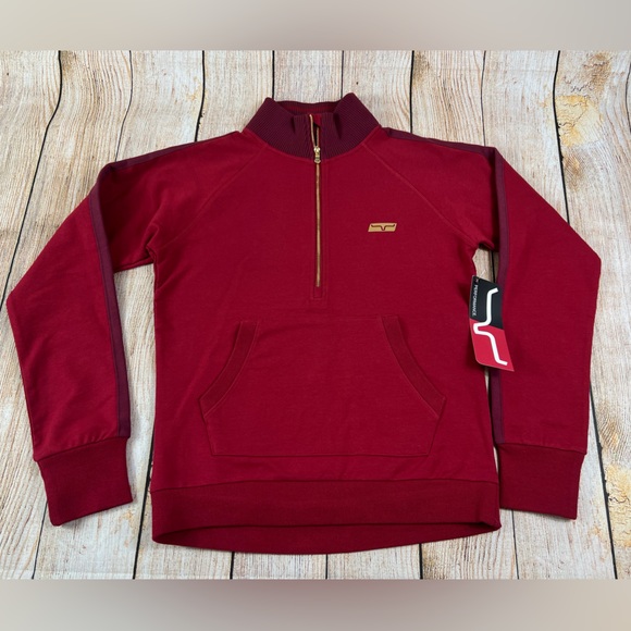 Kimes Ranch Preformance Western Maricopa Stripe Half Zip Muted Red Size Small - Picture 1 of 9